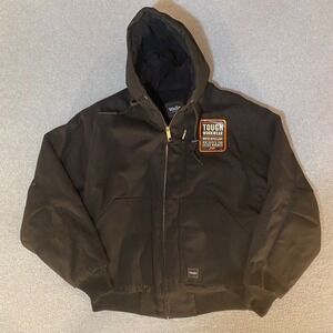 Walls Workwear Mens Black Hooded Insulated Duck Work Jacket Medium
